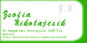 zsofia mikolajcsik business card